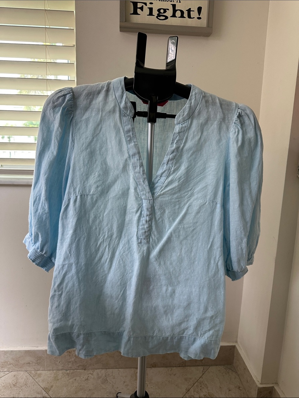 Lilly Pulitzer Light Blue Top with Hot Pink Label